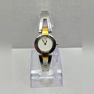 Womens ESQ Swiss By Movado Watch Gold Silver Two Toned E5224 New Battery Dainty